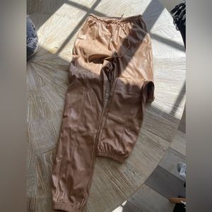 Nude Leather Joggers
